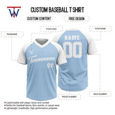 Custom Blue-White Split Throwback Baseball Jersey